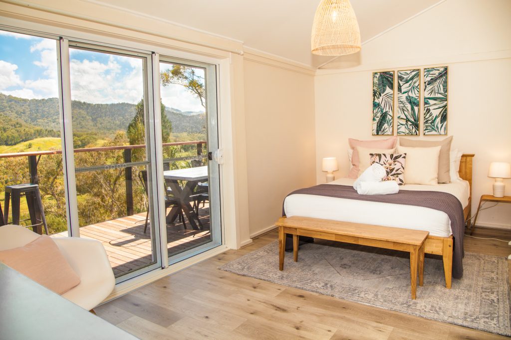 Riverlea Retreat Mudgee Bedroom with Valley Views